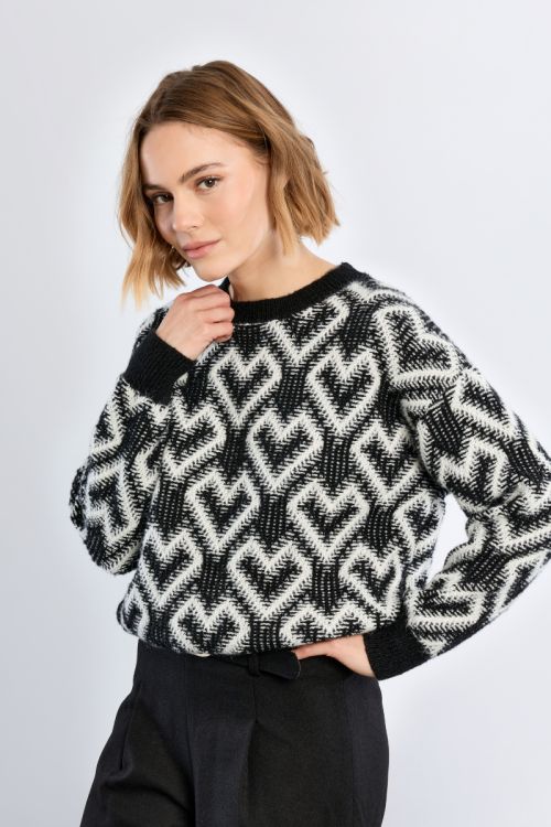 Jersey de manga larga con corazones