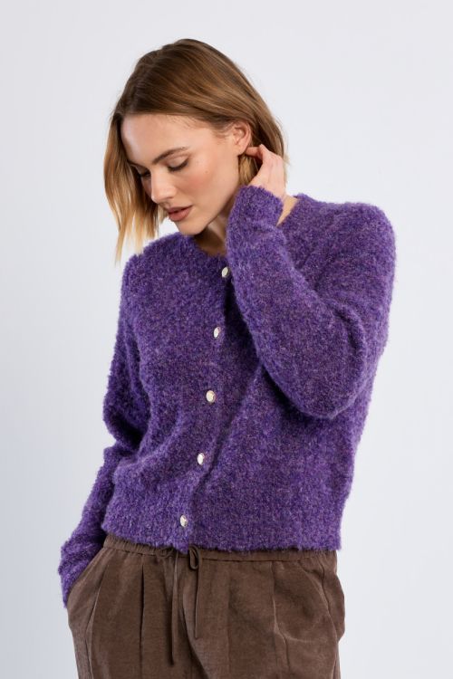 Cardigan boutonné uni