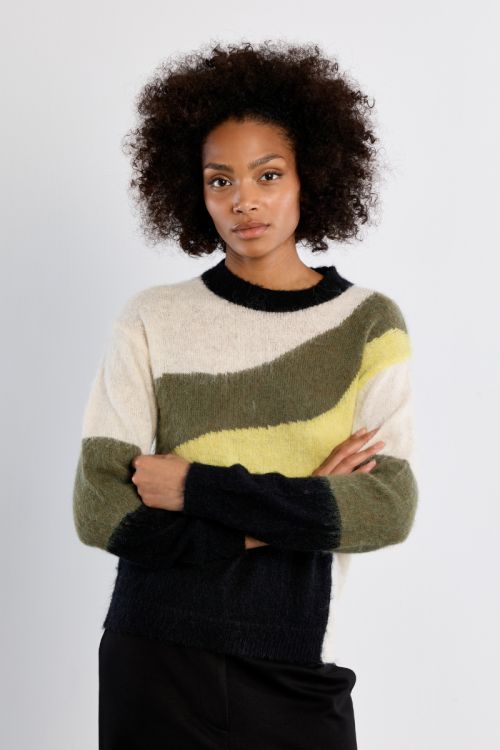 Brushed knit sweater