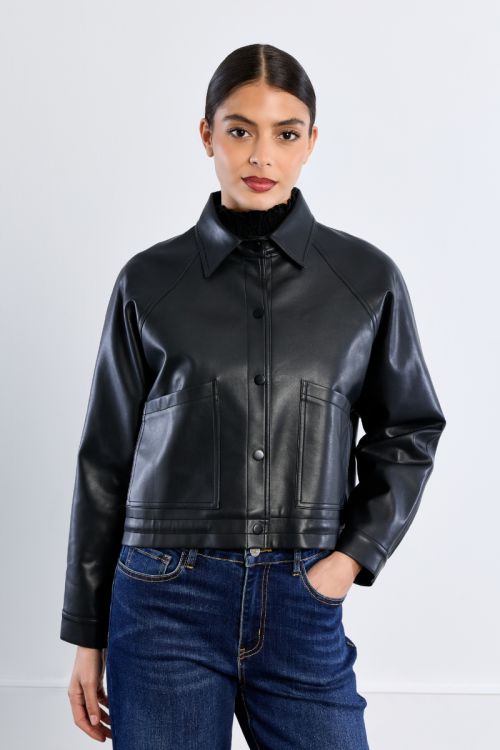 Veste oversize en similicuir