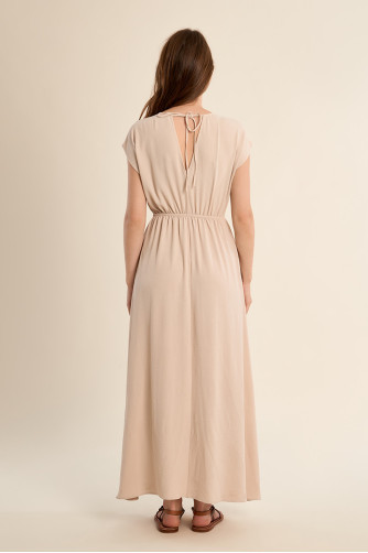 Robe longue avec taille élastiquée