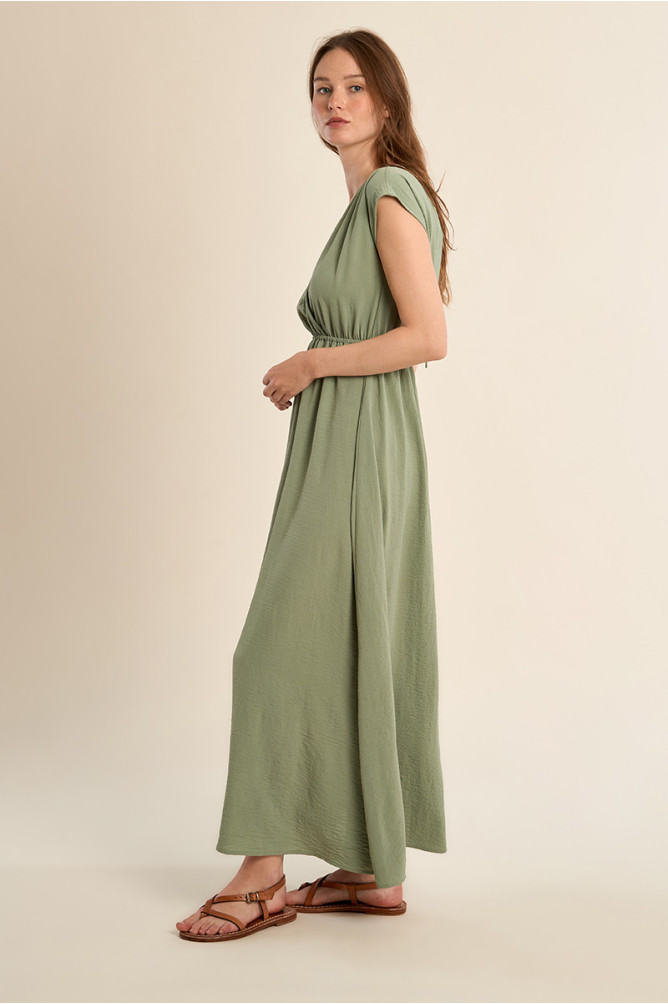 Robe longue avec taille élastiquée