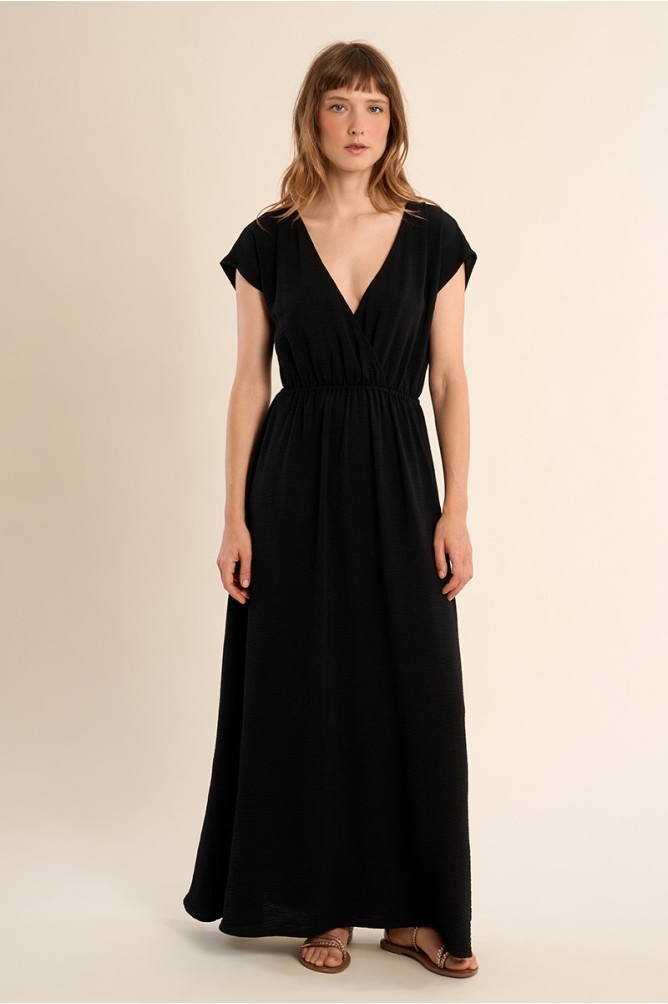 Robe longue avec taille élastiquée
