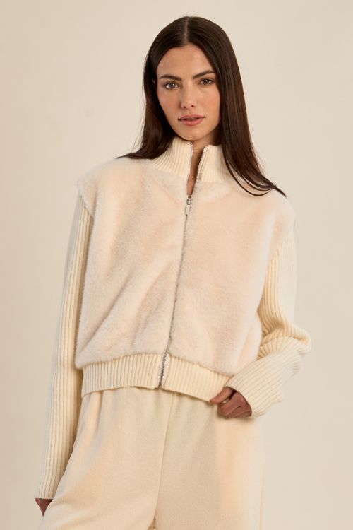 Chaqueta de manga larga de peluche