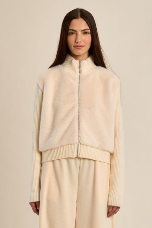 Chaqueta de manga larga de peluche