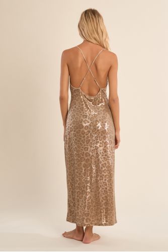 Vestido midi, de tirantes, con estampado.