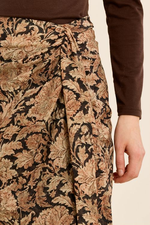 Straight knotted skirt, printed