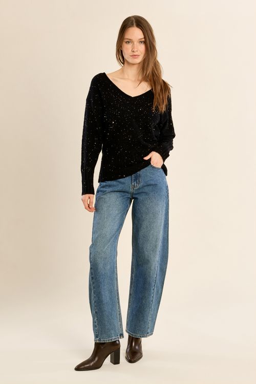 Jersey de manga larga detalles brillantes
