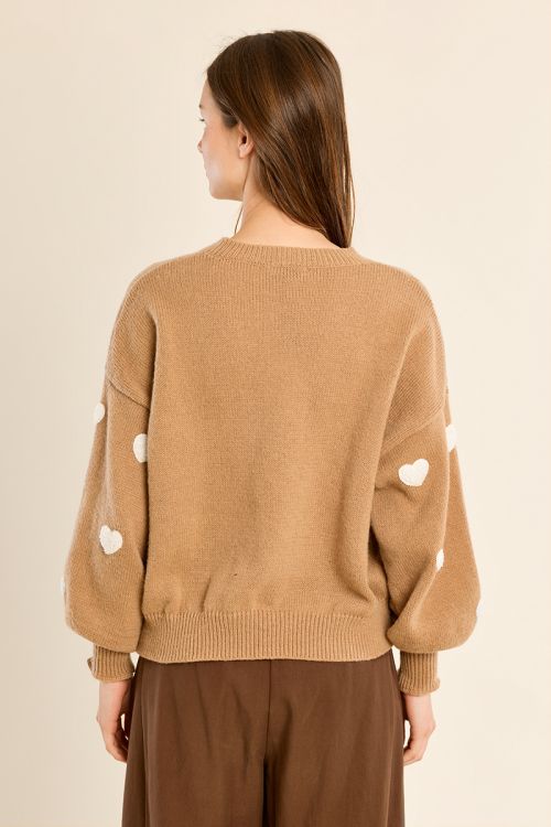 Embossed heart sweater