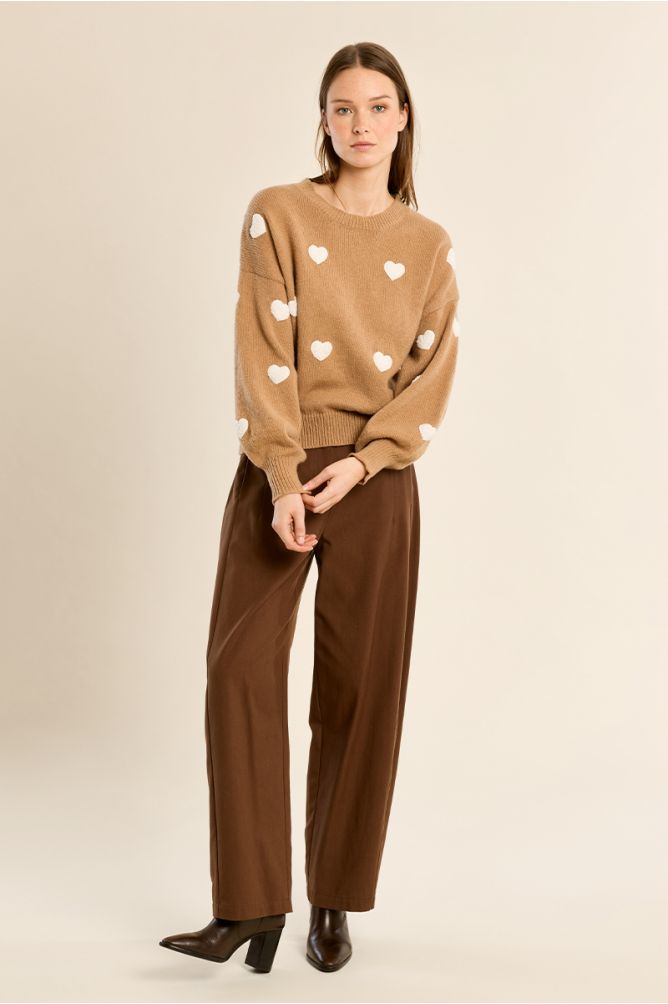 Embossed heart sweater