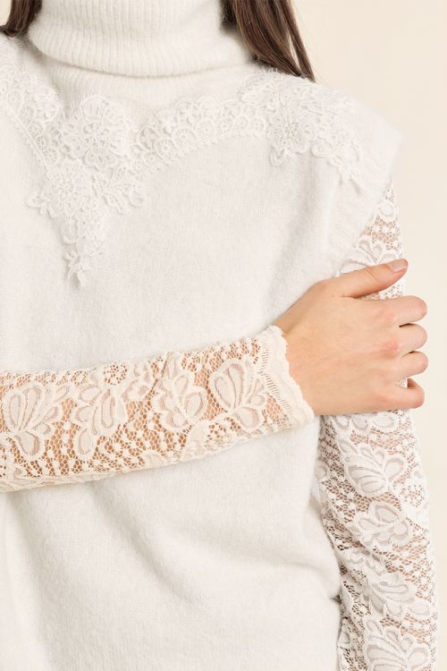 Jersey de manga sisa detalle bordado