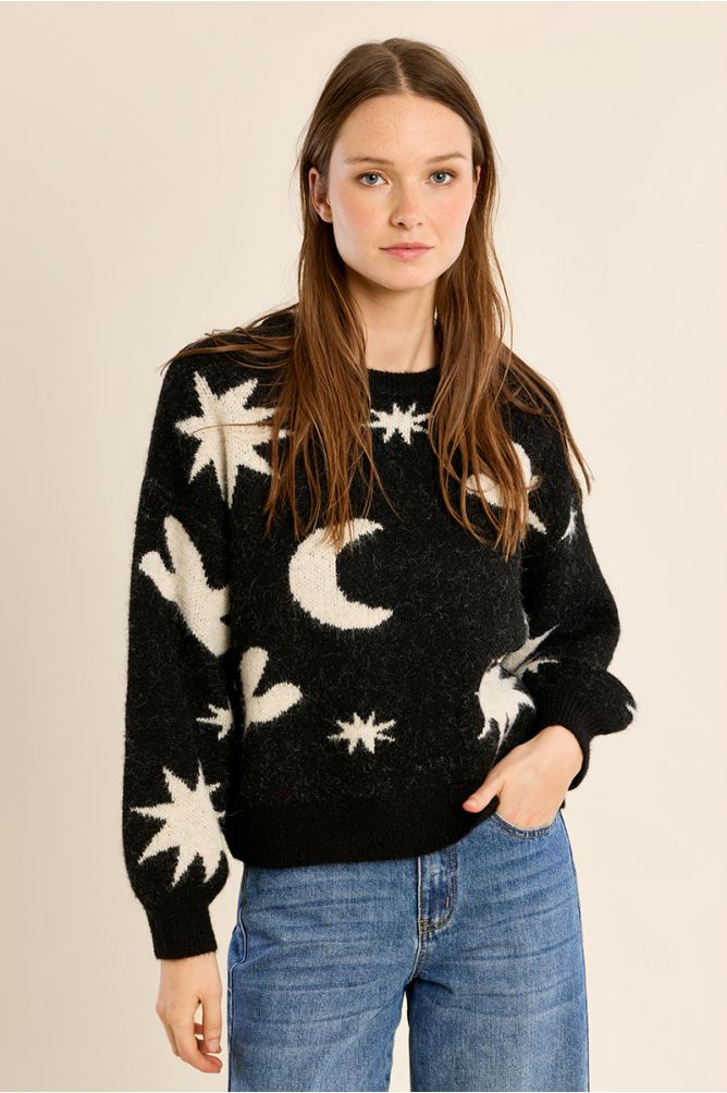 Pull en maille, motif étoilé