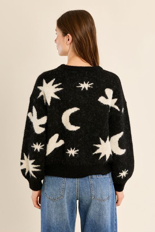 Pull en maille, motif étoilé