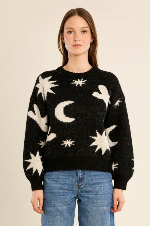 Knitted sweater, star pattern