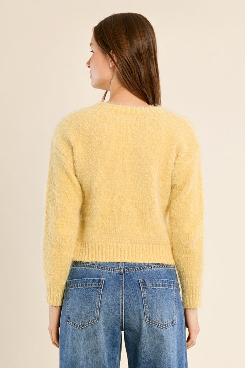 Cardigan crop en maille unie