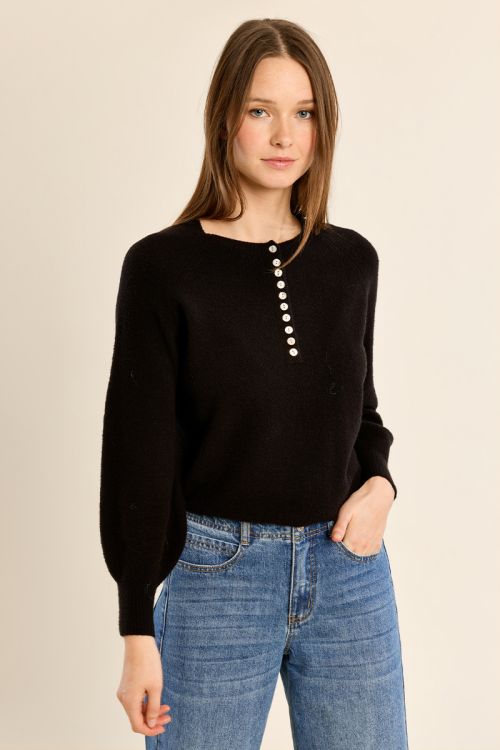 Pull en maille boutonné