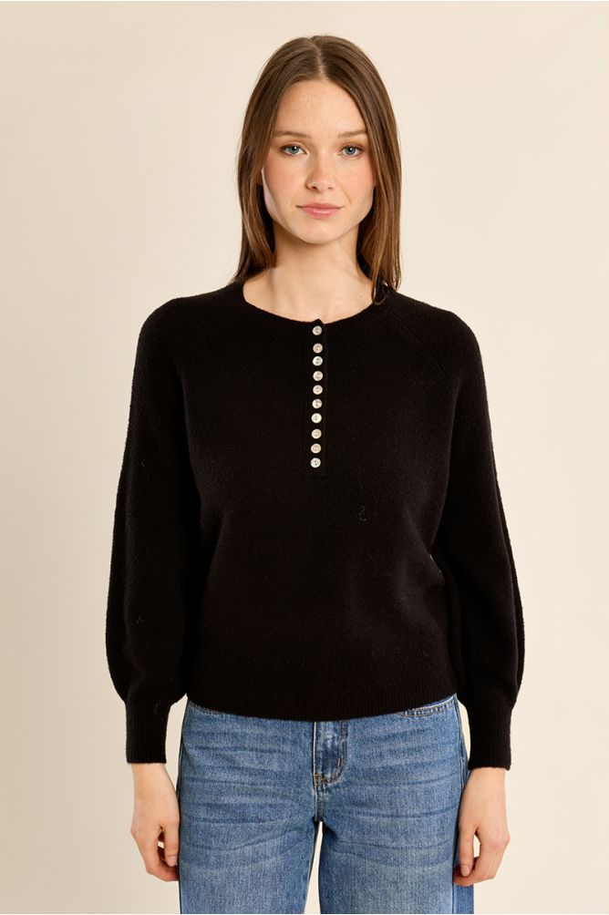 Pull en maille boutonné