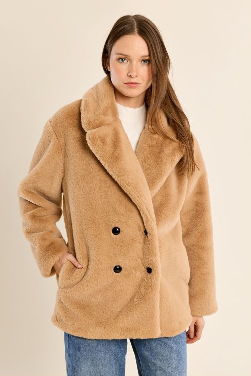Chaqueta de manga larga de peluche