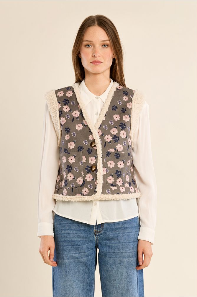 Chaleco corto con estampado