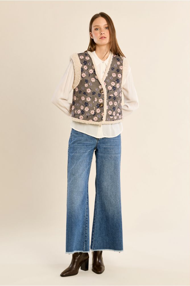 Chaleco corto con estampado