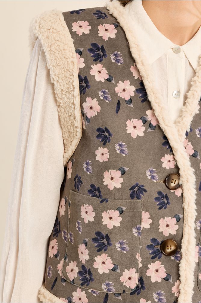 Chaleco corto con estampado