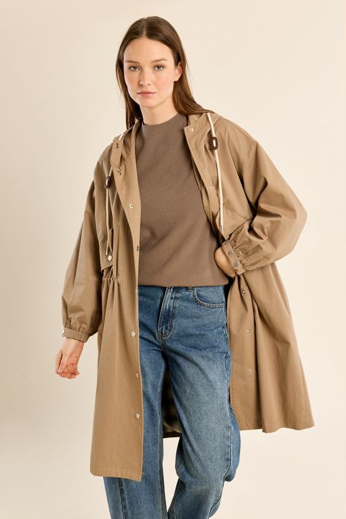 Trench-coat à capuche