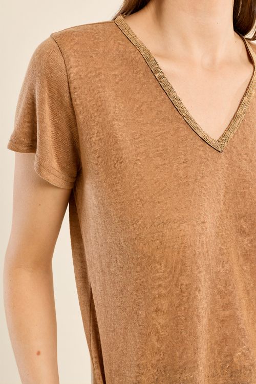 T-shirt encolure V irisée