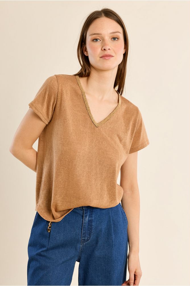 Camiseta de manga corta detalle ribete