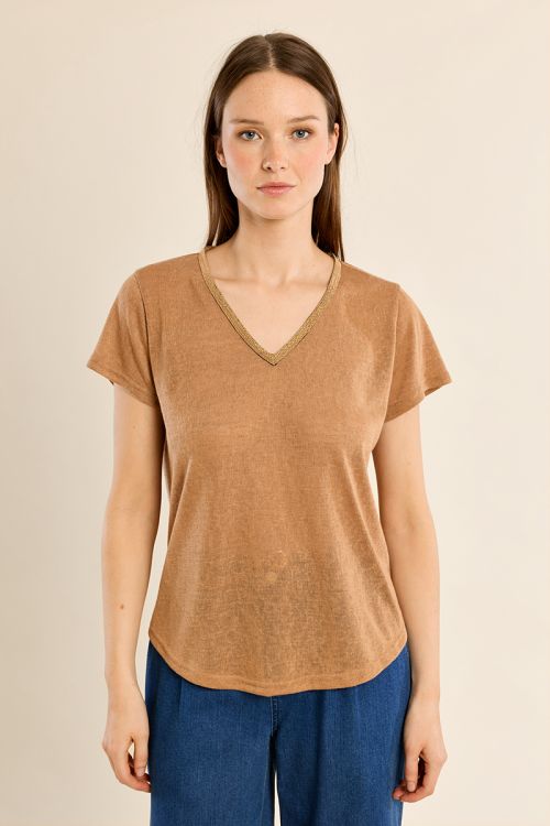 Iridescent V-neck T-shirt