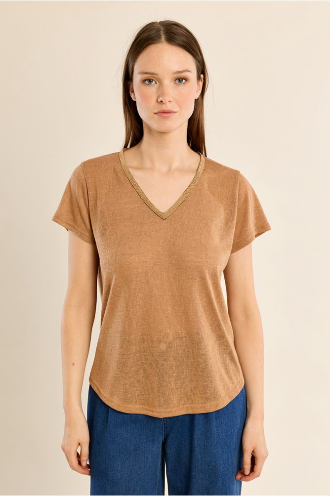Iridescent V-neck T-shirt