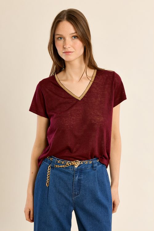 Iridescent V-neck T-shirt