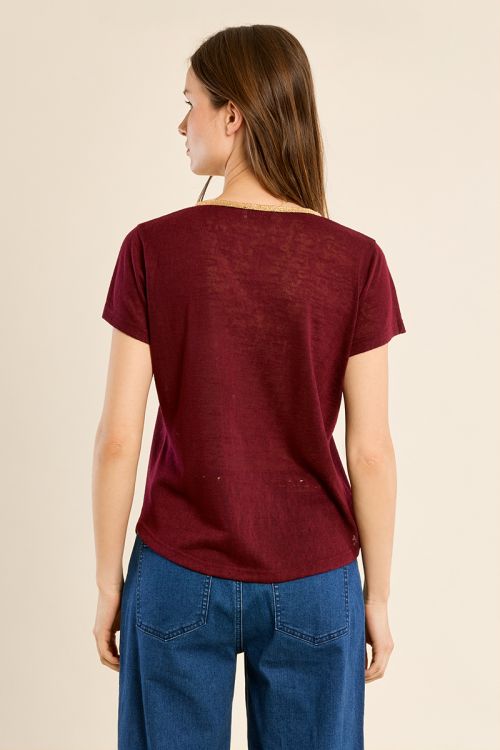 Camiseta de manga corta detalle ribete