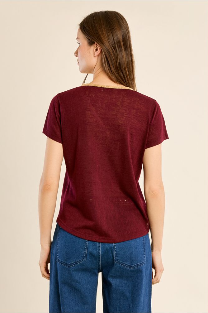 T-shirt encolure V irisée