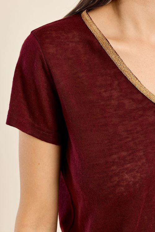 T-shirt encolure V irisée