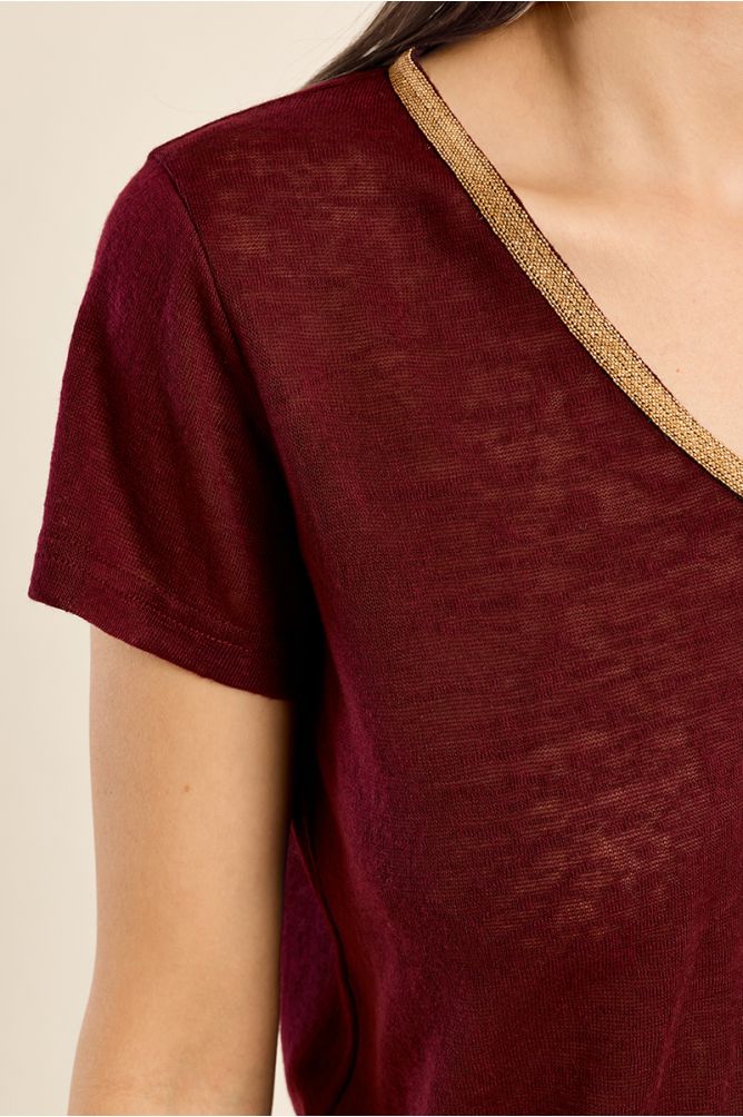 T-shirt con scollo a V iridescente - Molly Bracken