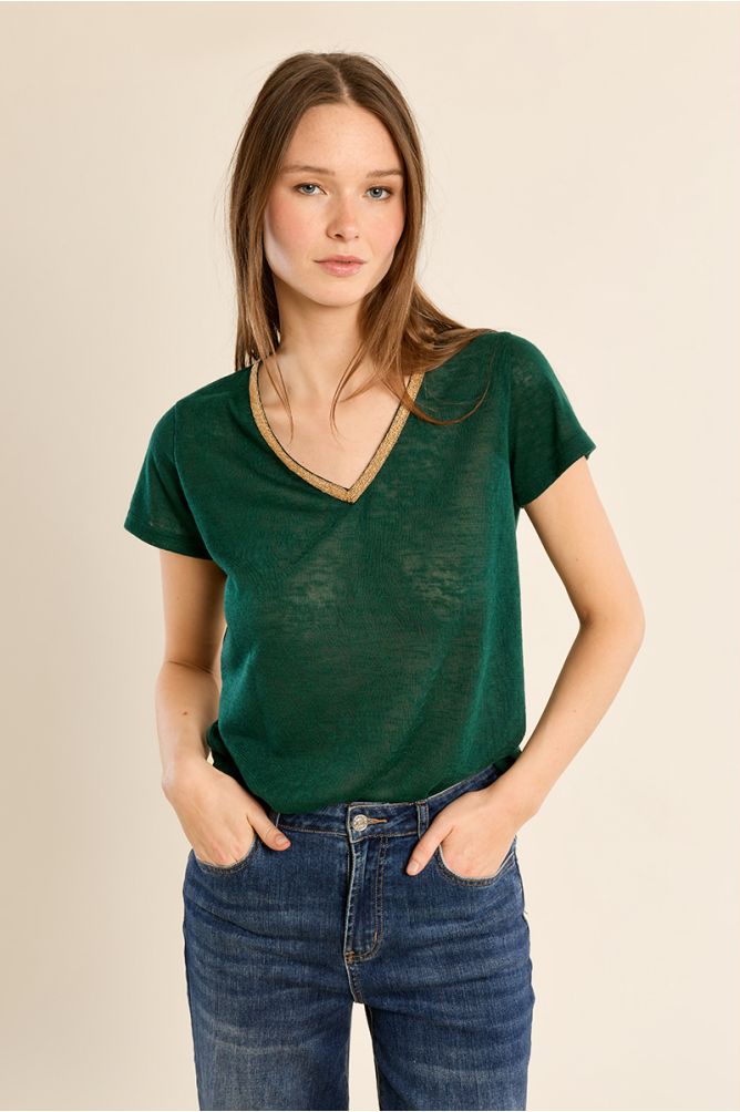 Camiseta de manga corta detalle ribete