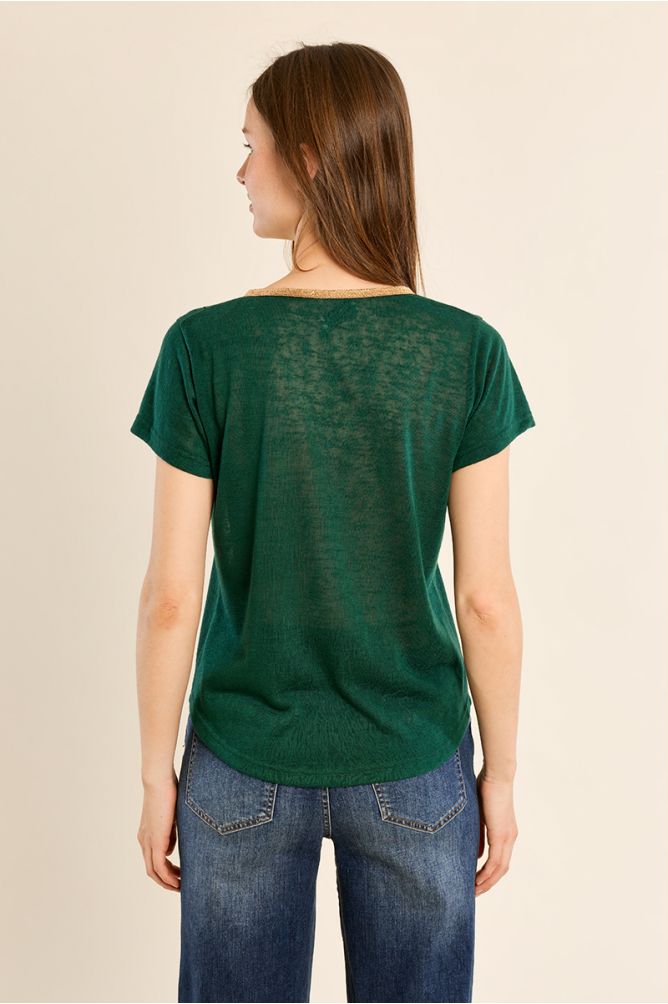 Camiseta de manga corta detalle ribete