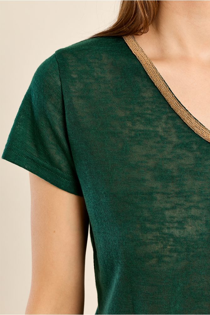 Camiseta de manga corta detalle ribete