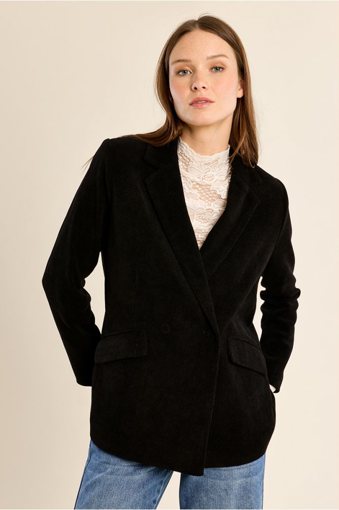 Blazer droit en velours
