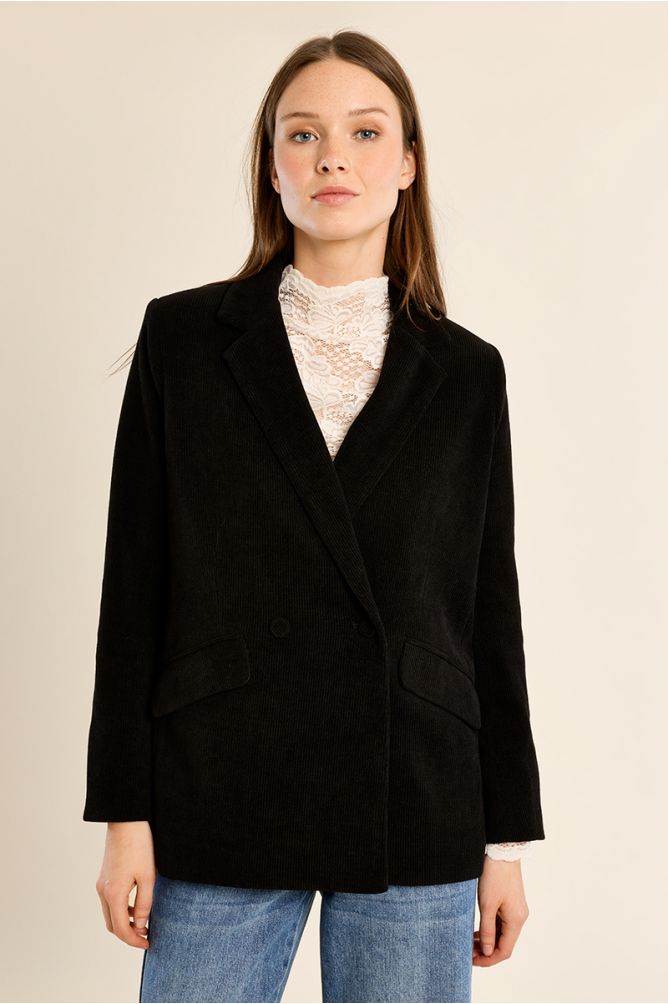 Blazer droit en velours