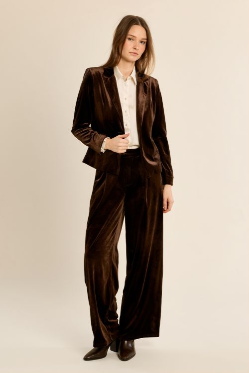 Straight-leg velvet pants