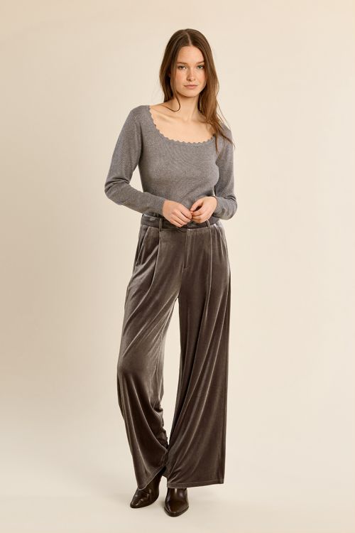 Pantalon droit en velours