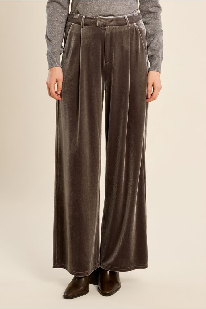Pantalon droit en velours
