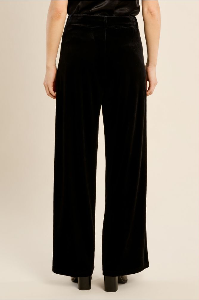 Straight-leg velvet pants