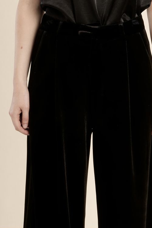Pantalon droit en velours
