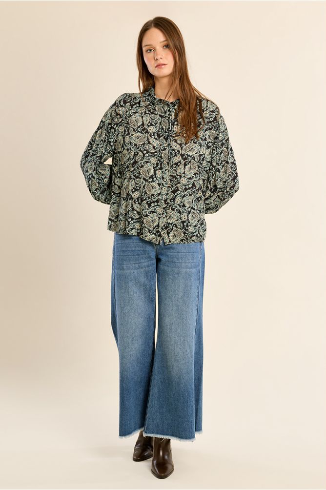 Paisley print voile shirt