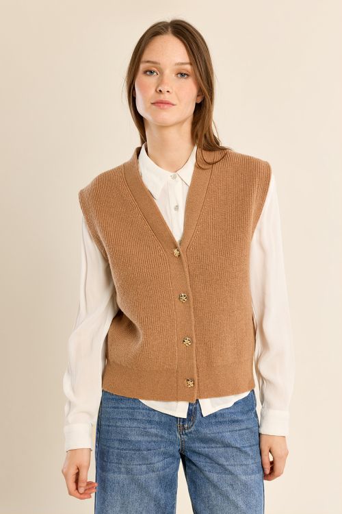 Gilet en maille, sans manches