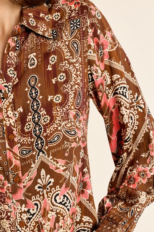 Chemise fluide imprimée cachemire
