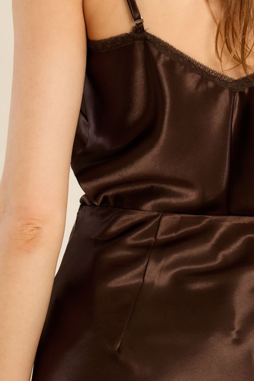 Satin high-waisted skirt