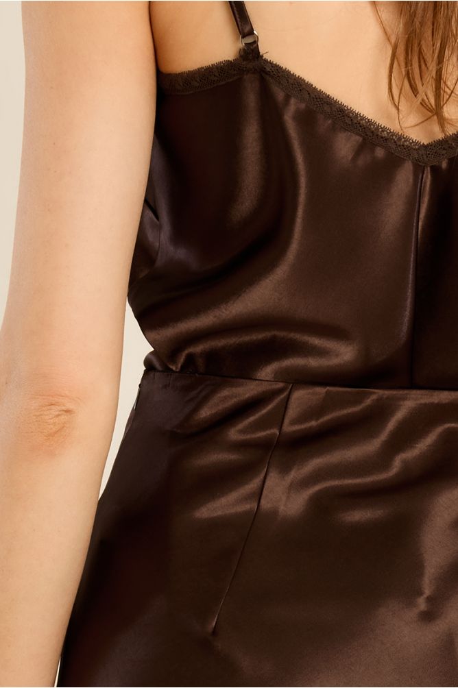 Satin high-waisted skirt